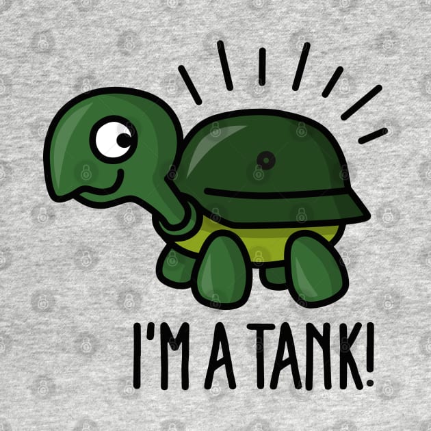 I'm a tank - funny turtle with army helmet (dark) by LaundryFactory